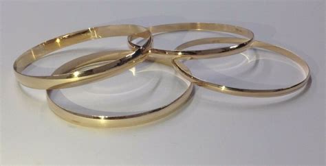 Latest gold bangles for women online. 375 9ct Solid Yellow Gold Bangles - Ladies Fully ...