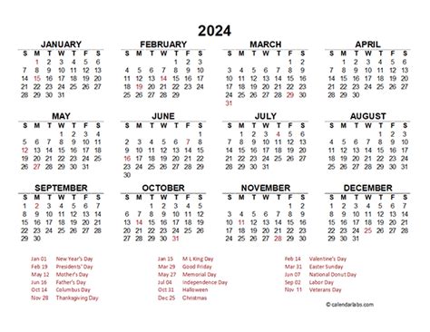 2024 Annual Calendar Template Excel Lona Sibeal