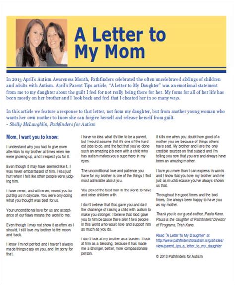 Free 5 Sample Thank You Letter To Mom In Ms Word Pdf