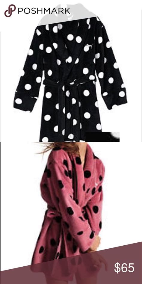New Victoria S Secret Black Polka Dot Robe Clothes Design Black Polka Dot Fashion Design