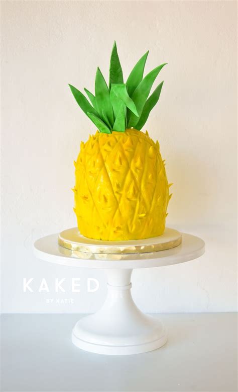 Birthday cakes for girls, birthday cakes for women. Bright yellow pineapple shaped birthday cake | Kaked by ...