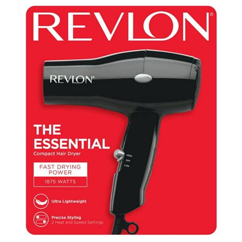 Revlon Compact Hair Dryer 1875w Lightweight Design Perfect For