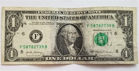 Rare 1 Bill 2017a One Dollar Bill Inking Errorink Smear Printing