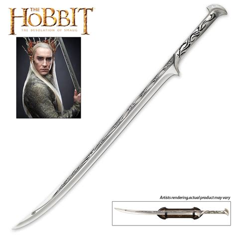 The Hobbit Sword Of Thranduil The Elvenking With Wall Plaque