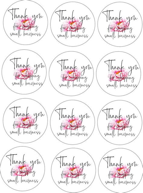 Choose a template from the thank you category. Printable Pdf Labels Thank you for shopping small business ...
