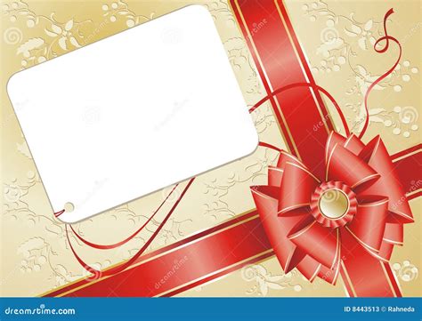 Celebratory Card With Red Ribbon Stock Vector Illustration Of