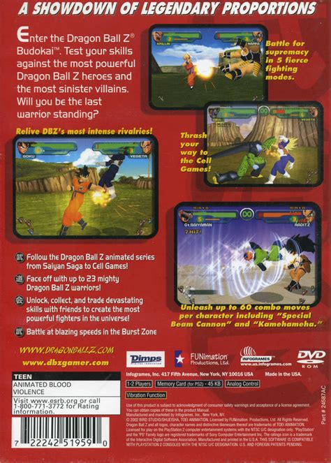 Banpresto (jp), atari (eu, us, au)genre: Dragon Ball Z Budokai Sony Playstation 2 Game