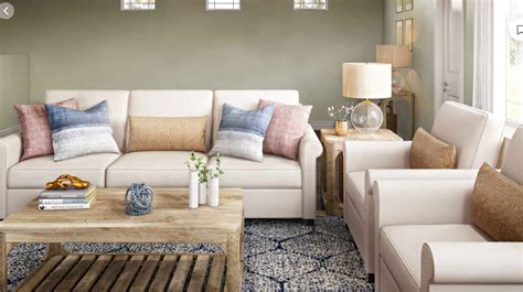 View This Classic Coastal Farmhouse Transitional Living Room By