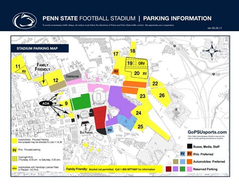 Psu Football Parking Map