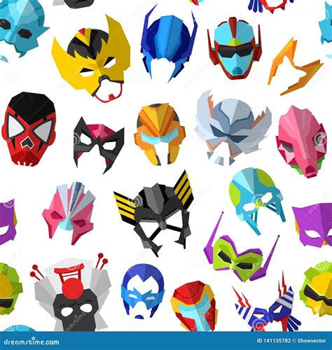 Hero Mask Vector Superhero Masque And Masking Face Cartoon Character