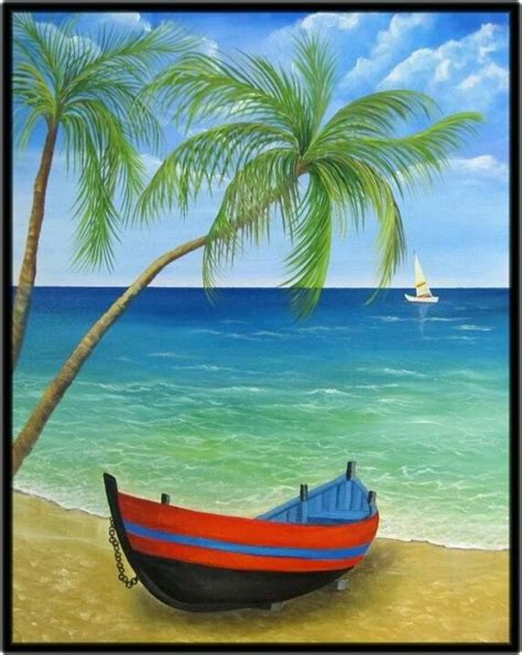 Tropical Beach Tropical Beach Painting Beach Painting Landscape