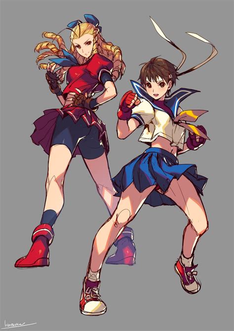 Kasugano Sakura And Kanzuki Karin Street Fighter And More Drawn By Kotatsu G Rough Danbooru