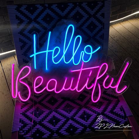 Hello Beautiful Led Neon Signs Custom Flex Led Neon Light Etsy