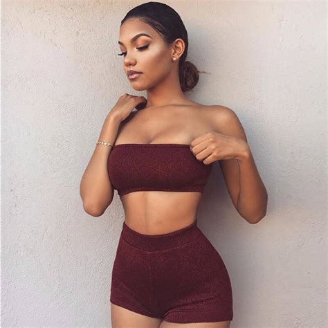 Sexy Sparkly Strapless Crop Top And Skinny Shorts Two Piece Outfits Women Bodycon Party Club