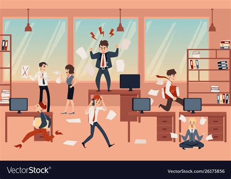 The Concept Office Chaos In Business With The Vector Image