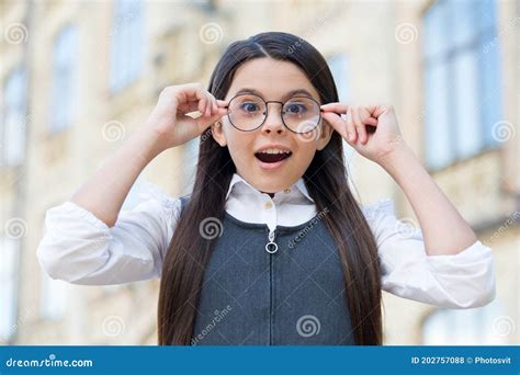 For Smart Look Happy Child Put On Glasses Back To School Look Vision