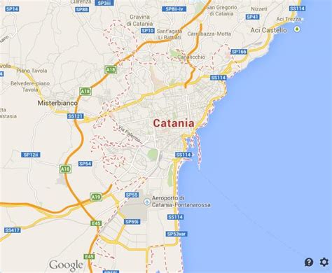 Catania Sicily Italy Map