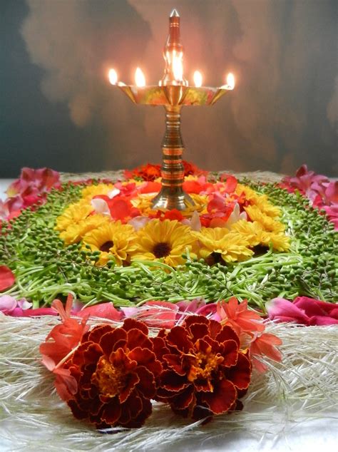 sizzling indian recipes onam pookalam floral
