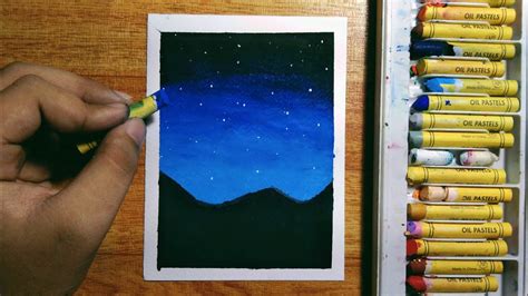 Easy Oil Pastel Night Sky Drawing For Beginners Step By Step