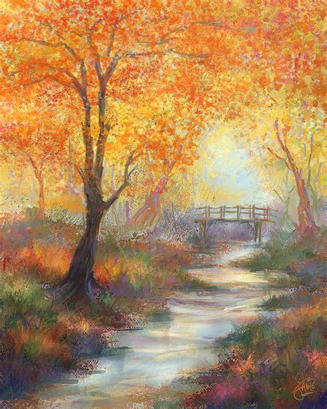 Autumn Bridge My First Painting In Over A Year Rdigitalart