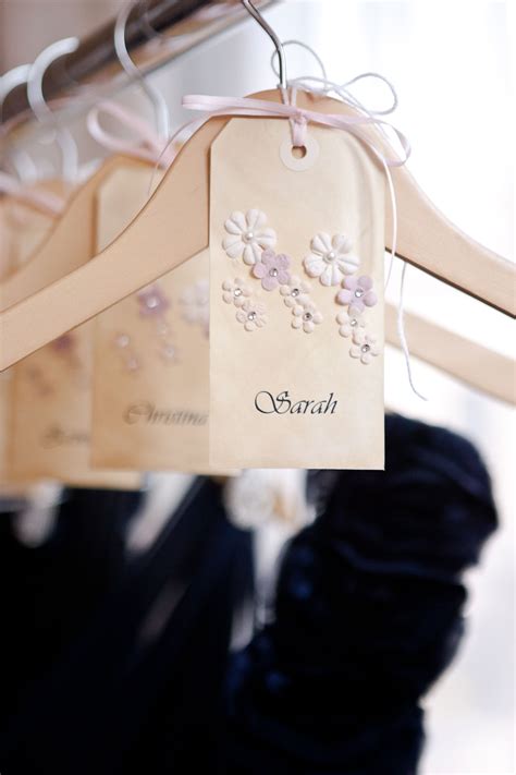 Repeat on the other side. DIY Bridesmaid's Dress Hanger Tags..I guess i would write personal messages to my girls... :D :D