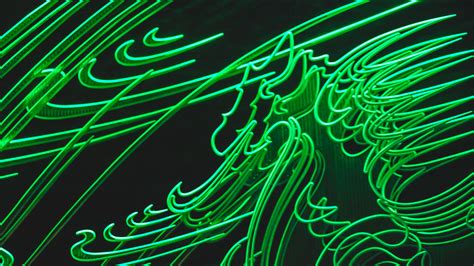 Download Wallpaper 1920x1080 Neon Green Glow Light