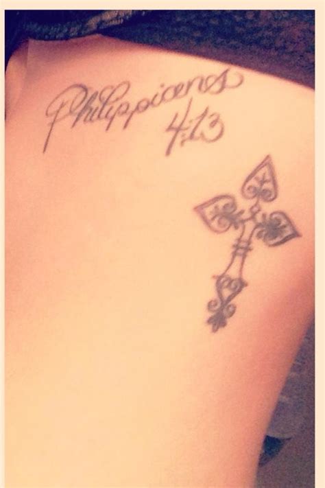 Deandre jordan s 27 tattoos their. Philippians 4:13 tattoo with cross tattoo | Tattoos | Pinterest