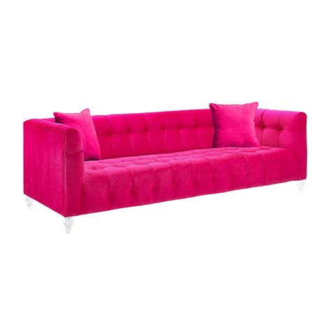 Bea Hot Pink Velvet Sofa Tov Furniture