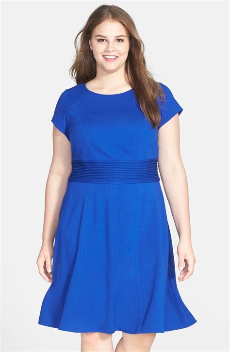 eliza j cap sleeve fit and flare dress plus size online only nordstrom