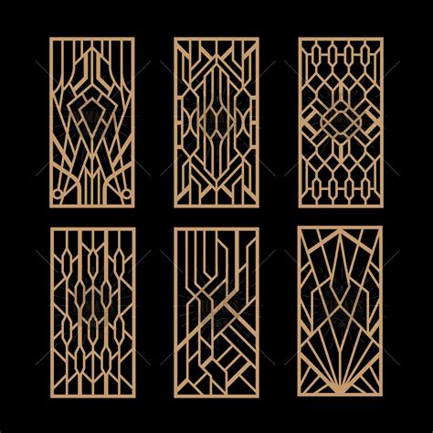 Vintage Geometric Art Deco Laser Cut Panel Designs Svg Png Dxf Eps