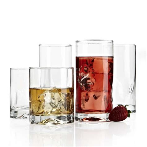 Libbey Tumbler And Rocks Impressions Combo Set Of 16 Clear Kitchen Stuff Plus