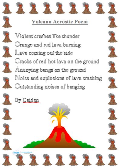 Volcano Acrostic Poems Whitelees P45 Class Blog
