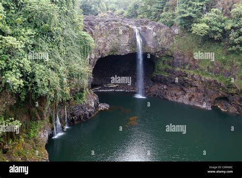 Rainbow Falls Waterfalls Near Hilo Big Island Hawaii Usa Stock