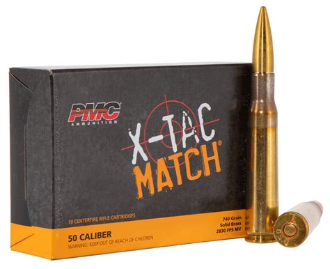 Pmc 50xm X Tac Match Competition 50 Bmg 740 Gr Solid Brass Sb 10rd