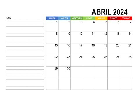 Calendario Abril 2024 Calendariossu