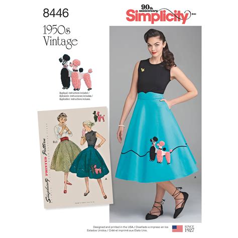Simplicity 8446 Retro 1950s Sewing Pattern Misses Vintage Skirt W