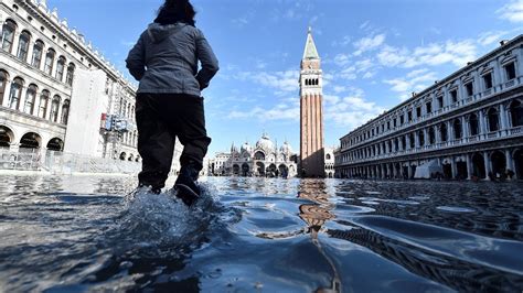 In St Marks Square Venice Water Levels Are Expected To Rise During