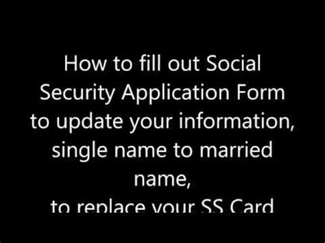 Documents we may accept as proof of a legal name change include: How to fill out Social Security Application Form to change your single name to married name ...