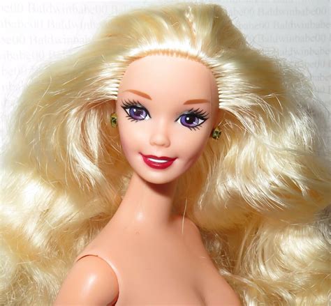 Nude Barbie ~ Mattel Wavy Blonde Purple Eyes Holiday Superstar Doll For