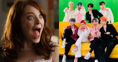 emma stone s reaction to bts s snl sound check is relatable af