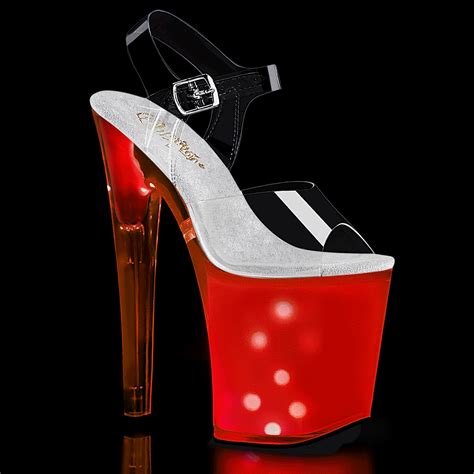Pleaser Rechargeable Led Light Up Stripper Shoes And Stripper Heels