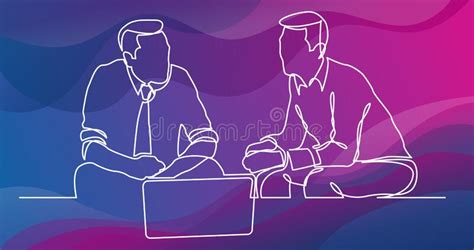 Continuous Line Drawing Businessmen Stock Illustrations 318