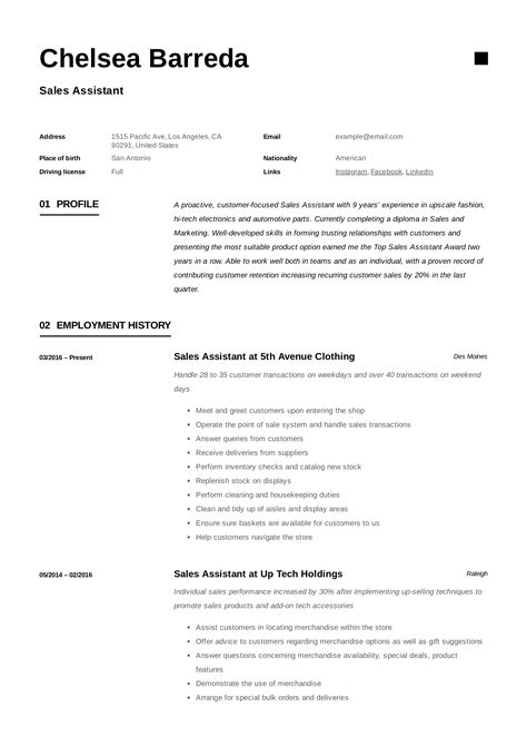 Provide administrative support for the team including travel arrangements, answering phones, maintaining calendars, expenses, etc. Sales Assistant Resume & Writing Guide | Resumeviking.com