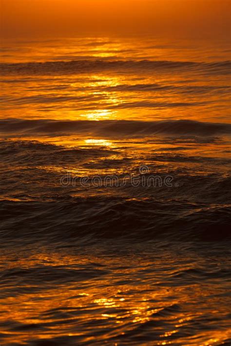 Beatiful Red Sunset Over Sea Surface Stock Photo Image Of Twilight