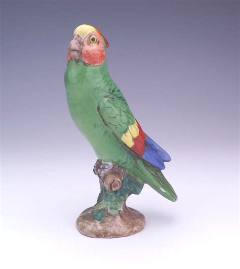 Vintage Italian Pottery Hand Painted Parrot Parakeet Bird Figure