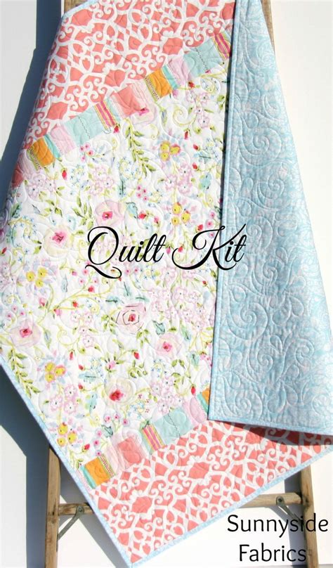 Do you need help with quilting and binding? LAST ONES Baby Quilt Kit DIY Do It Yourself Project Meadow Dena Designs Shabby Chic Cottage Baby ...