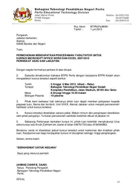 Biasanya surat ini dilengkapi dengan materai sebagai penguat kepercayaan dan agar terlihat kredibel. Contoh Surat Jemputan Fasilitator