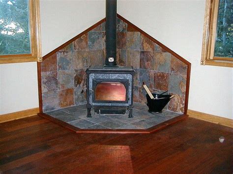 Sweep away any debris that. Slate Tile Wood Stove Surround | Wood stove surround, Wood ...