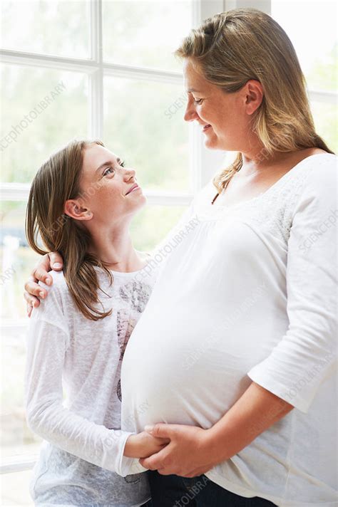 Pregnant Mother With Teenage Daughter Stock Image F0079201
