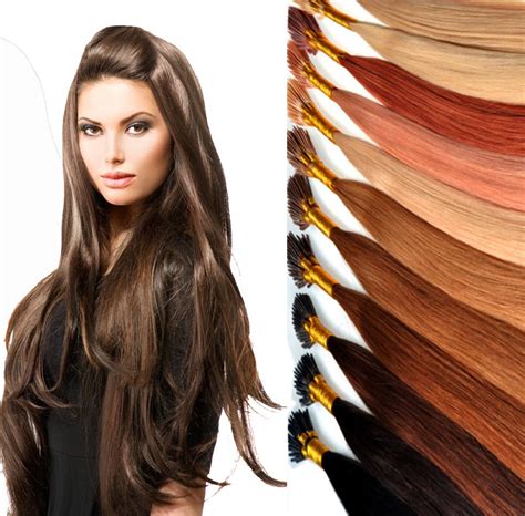 Las extensiones pueden ser de color fantasía, variando en distintos colores. Extensiones Cabello Remy 100%naturales 20pulg Punto ...